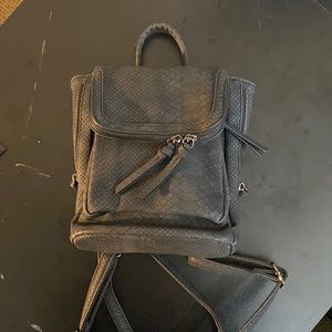 Black fake alligator small purse/backpack